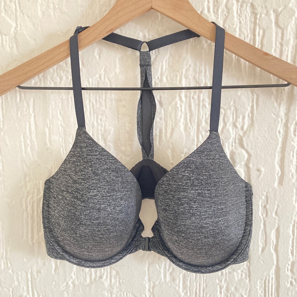Victoria’s Secret Gray Racerback Semi Demi Bra Size 34D